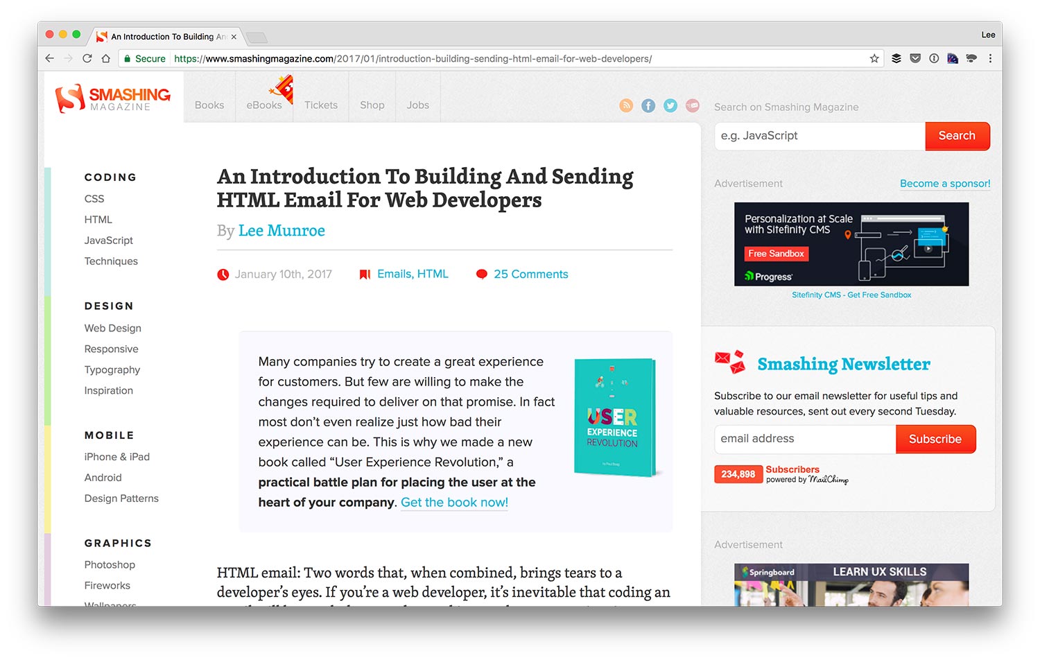 Smashing Magazine HTML Email